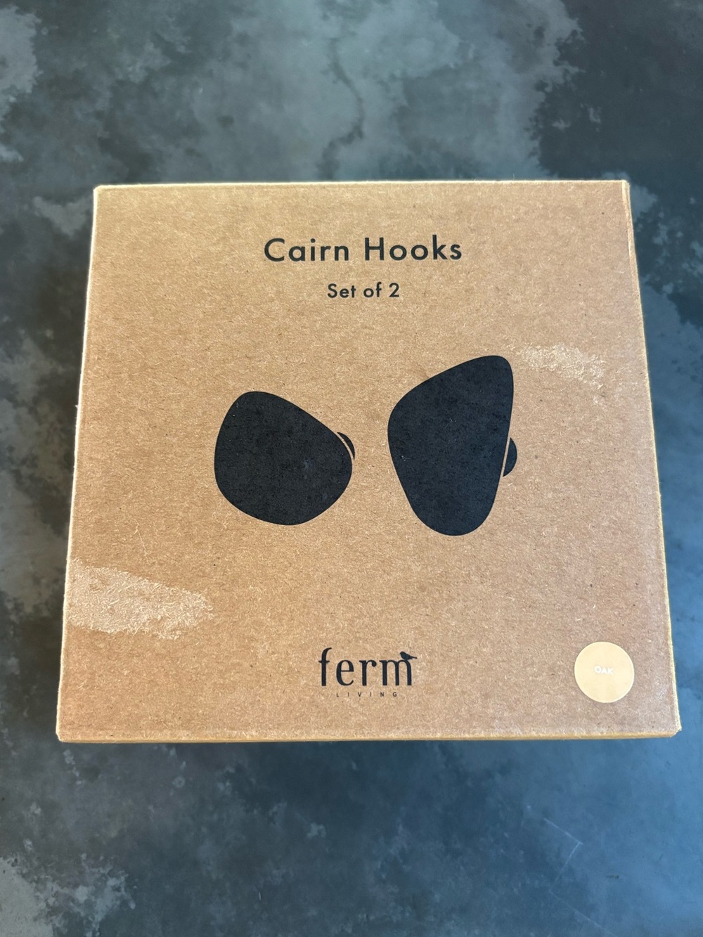 Ferm Living Cairn Hooks Set of 2 in Oak